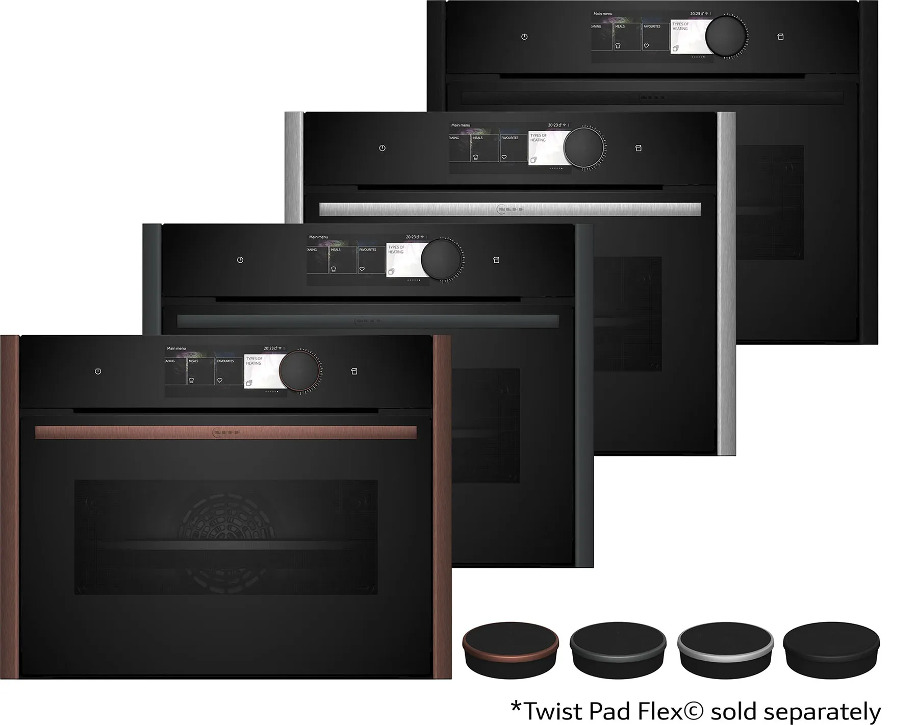 Kompaktbackofen mit Flex Design in unterschiedlichen Farben
