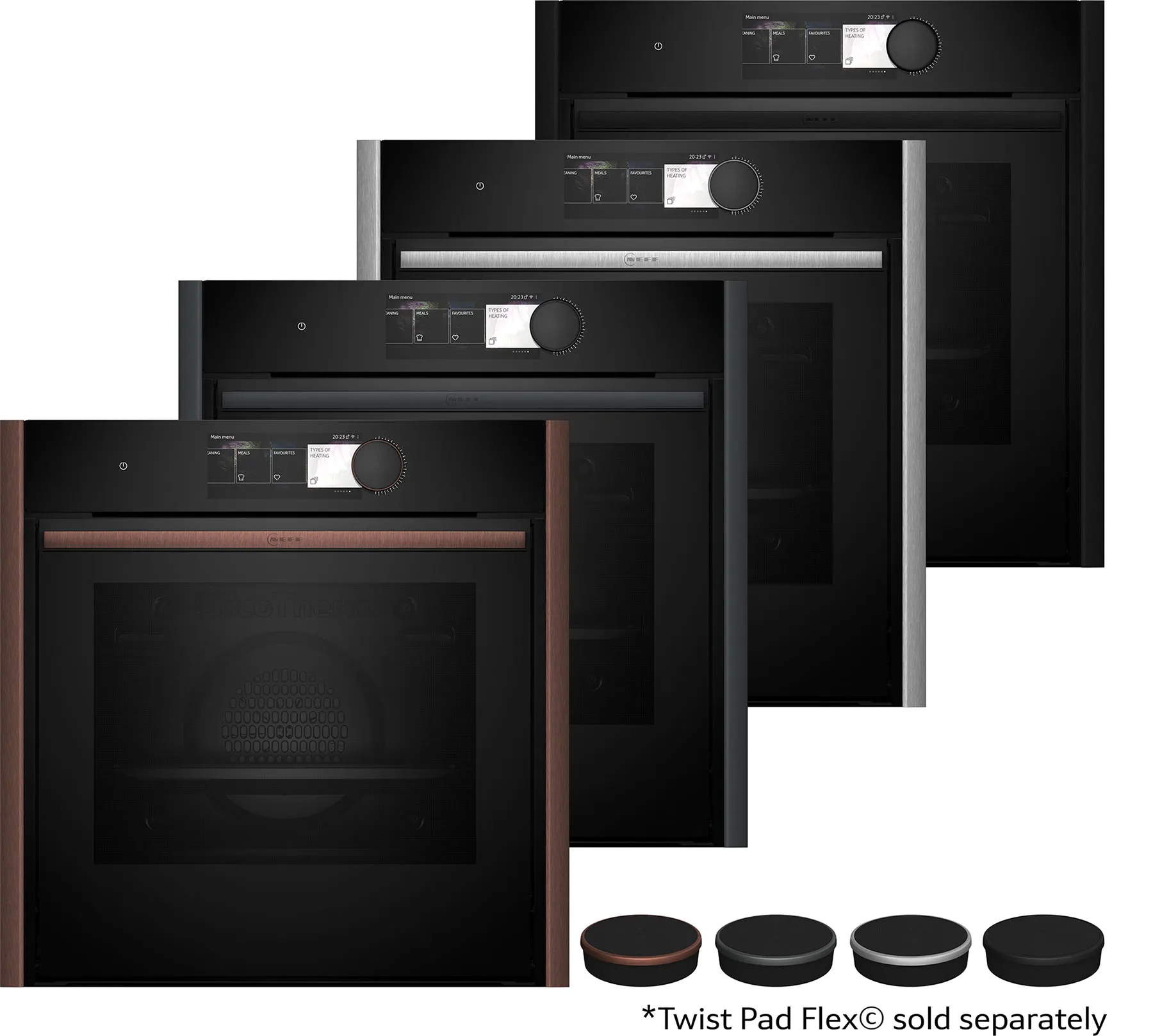 Flex Design - austauschbare Lisenen und Griffe am Backofen