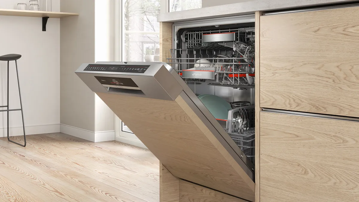 Kitchen setting with built in dishwasher