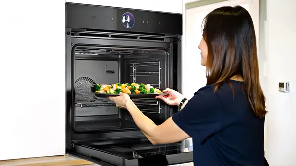 Bosch built-in oven supporting home cooking and baking for family meals. Show more lines