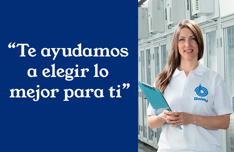 Empleada Balay con mensaje "Te ayudamos a elegir lo mejor para ti"