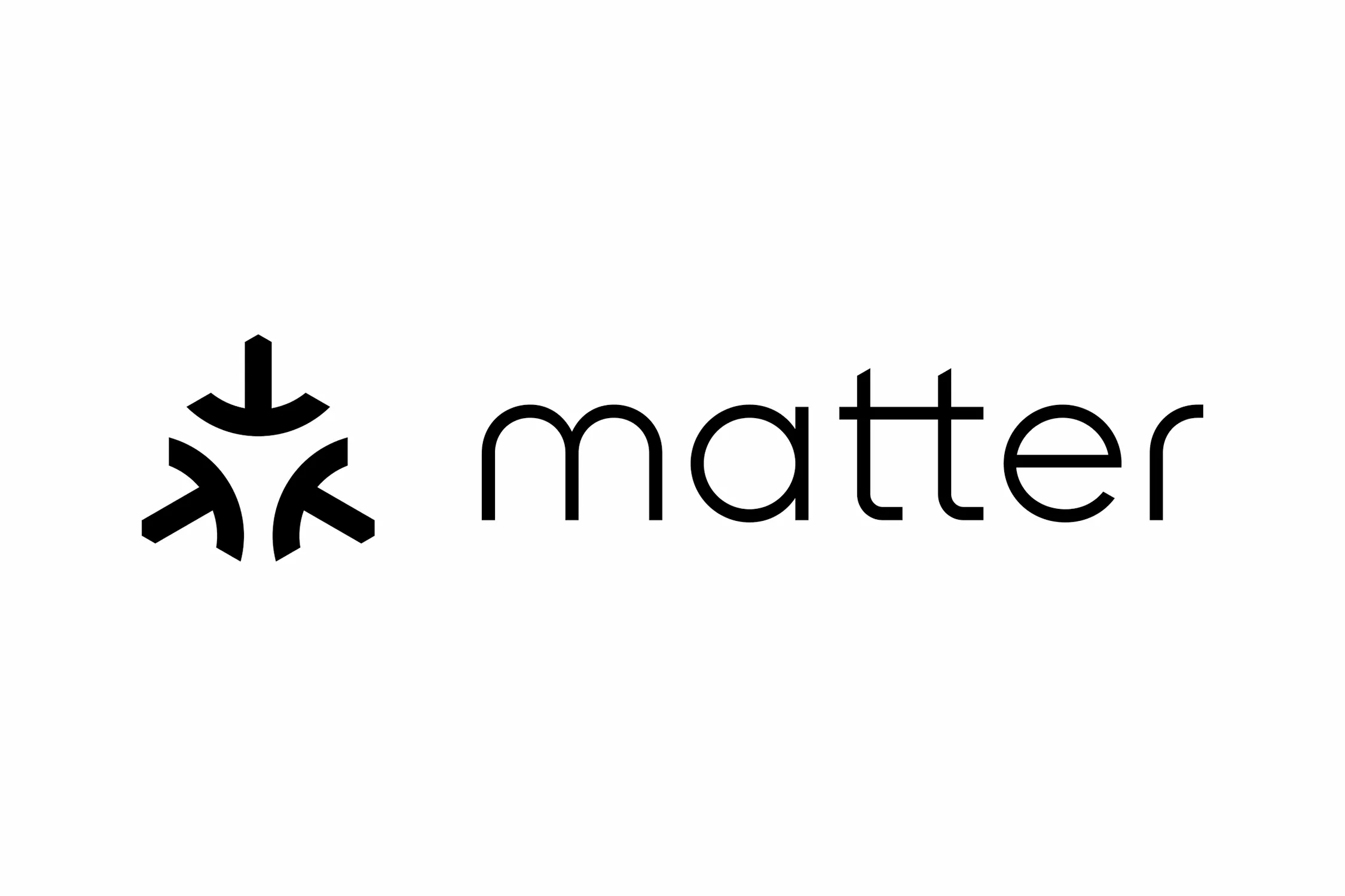 Logo of Matter with a black geometric symbol on a white background.