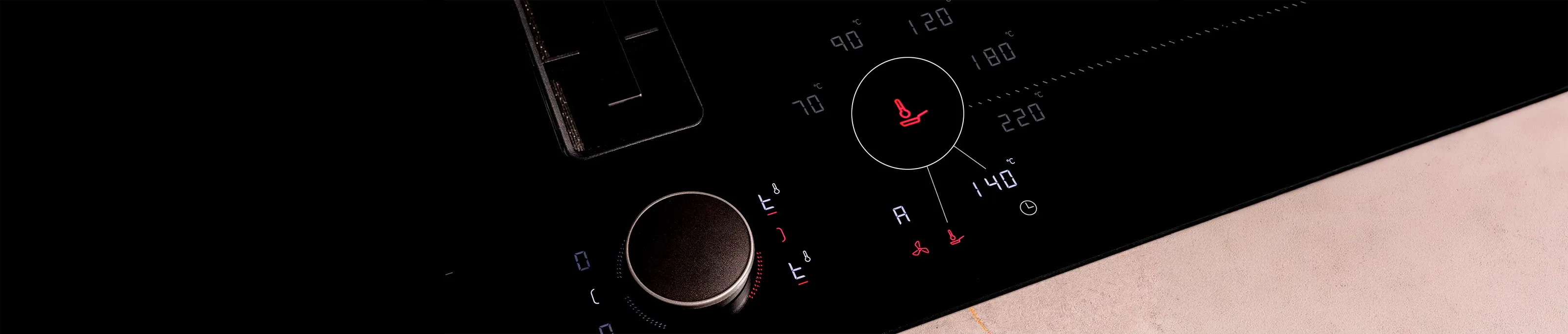 Close up of hob panel