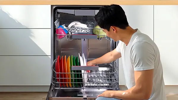 Bosch dishwasher helping simplify post-meal cleanup in a modern kitchen. Show more lines