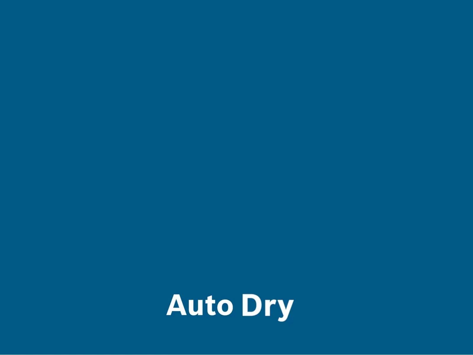 Blue background with the words "Auto Dry" written in bold white letters at the bottom center.