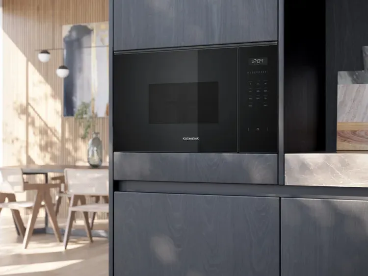 Built in microwave in the modern kitchen