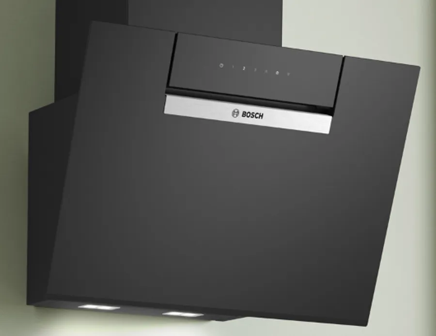 Modern kitchen hood with sleek design, perfect for maintaining a smoke-free cooking environment. 