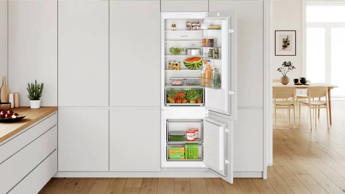 70/30 split integrated fridge freezer