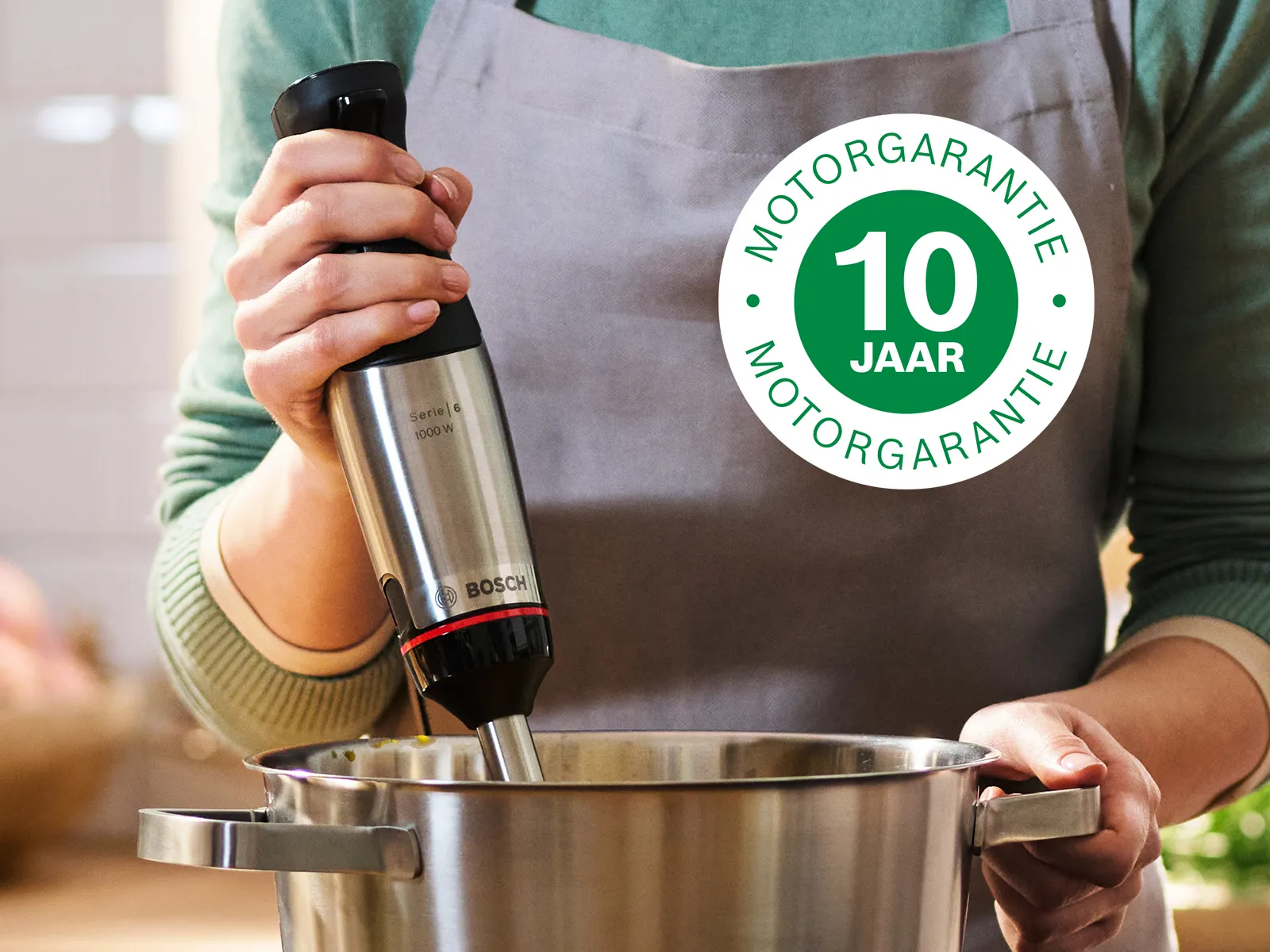 Green circular badge displaying "10 YEARS WARRANTY" in bold white text with decorative elements, emphasizing product assurance.