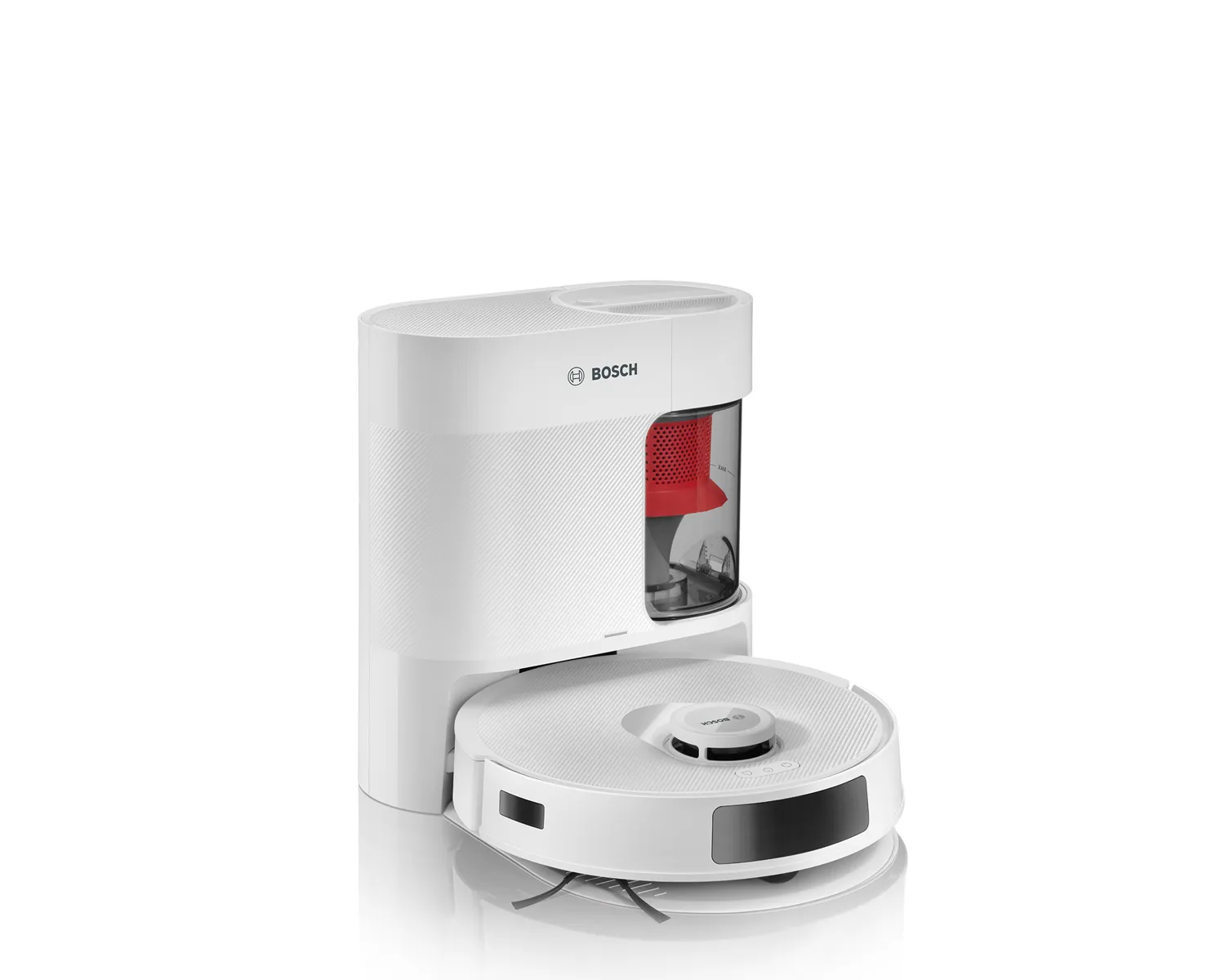 Weißer Spotless Advanced + Saugroboter von Bosch.