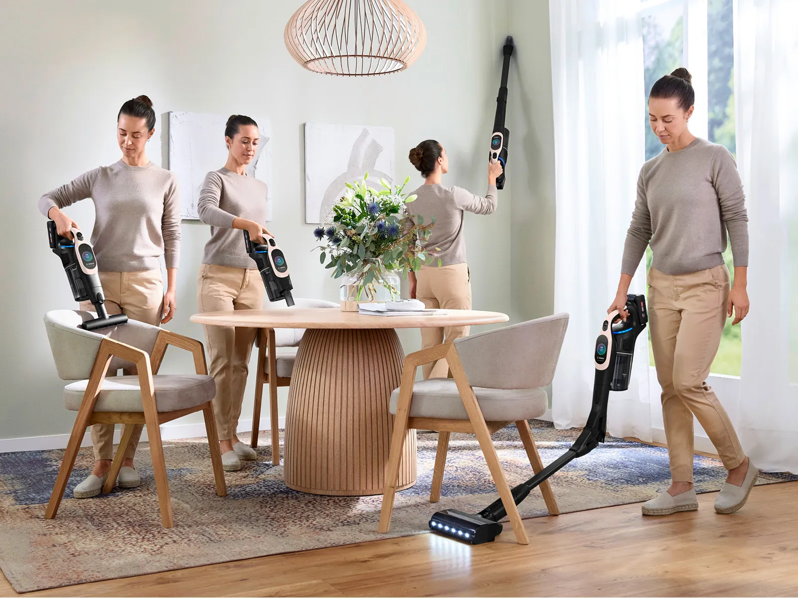 Der Unlimited 10 Akku-Staubsauger kann dank seiner Adapter auf verschiedene Arten verwendet werden.