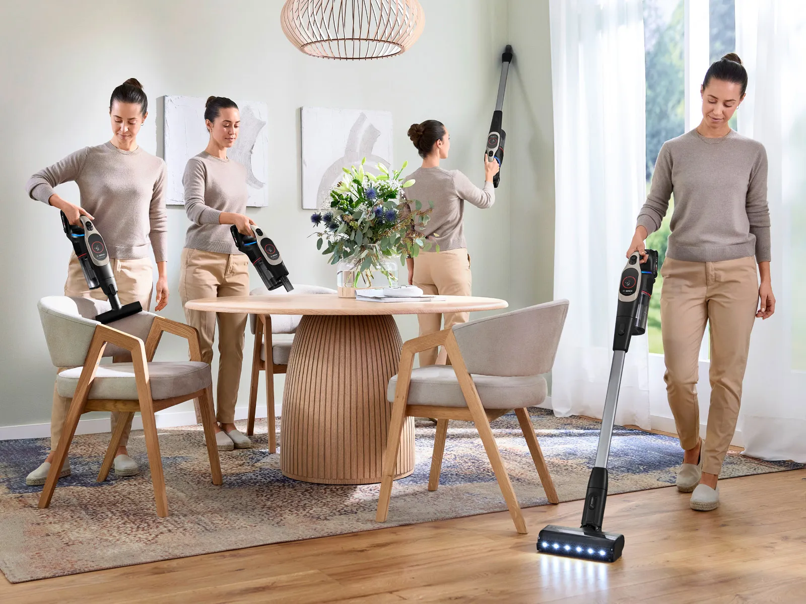 Der Unlimited 9 Akku-Staubsauger kann dank seiner Adapter auf verschiedene Arten verwendet werden.