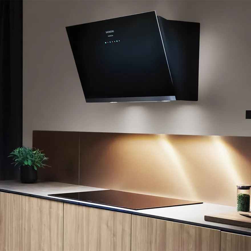Siemens hood and hob in a modern kitchen