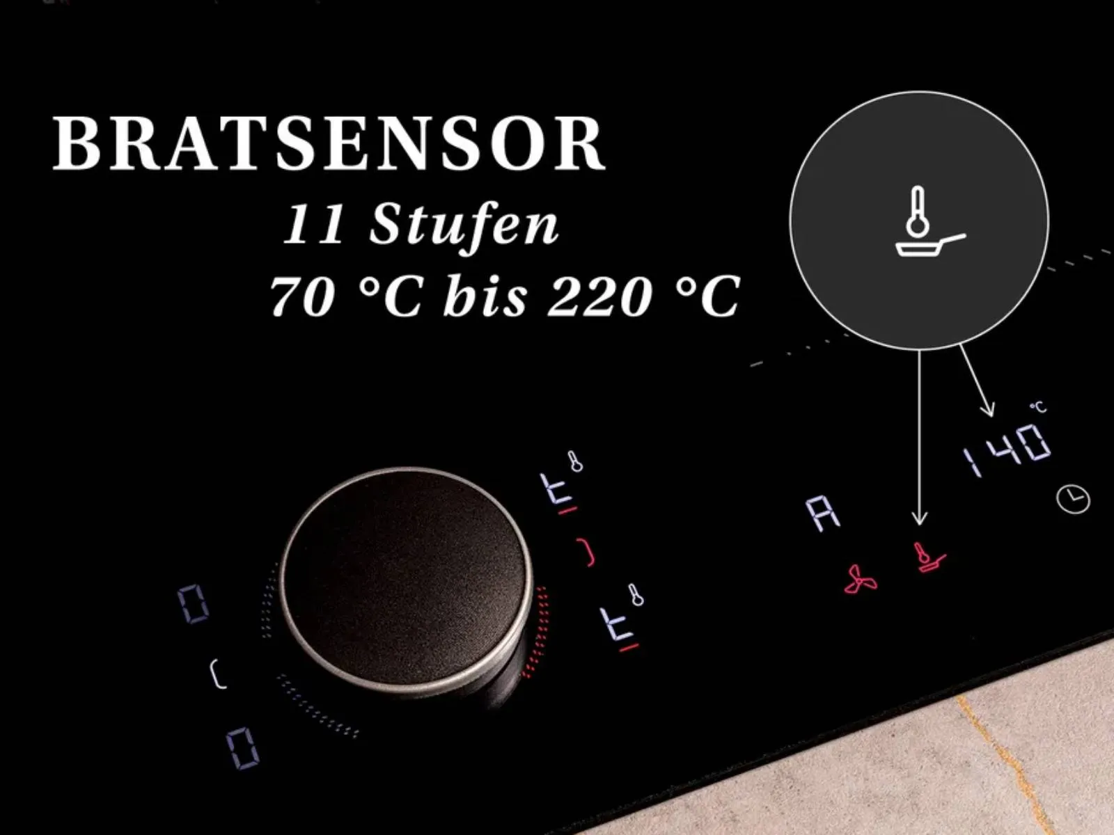 Bratsensor 70° bis 220 °C für Pfannen
