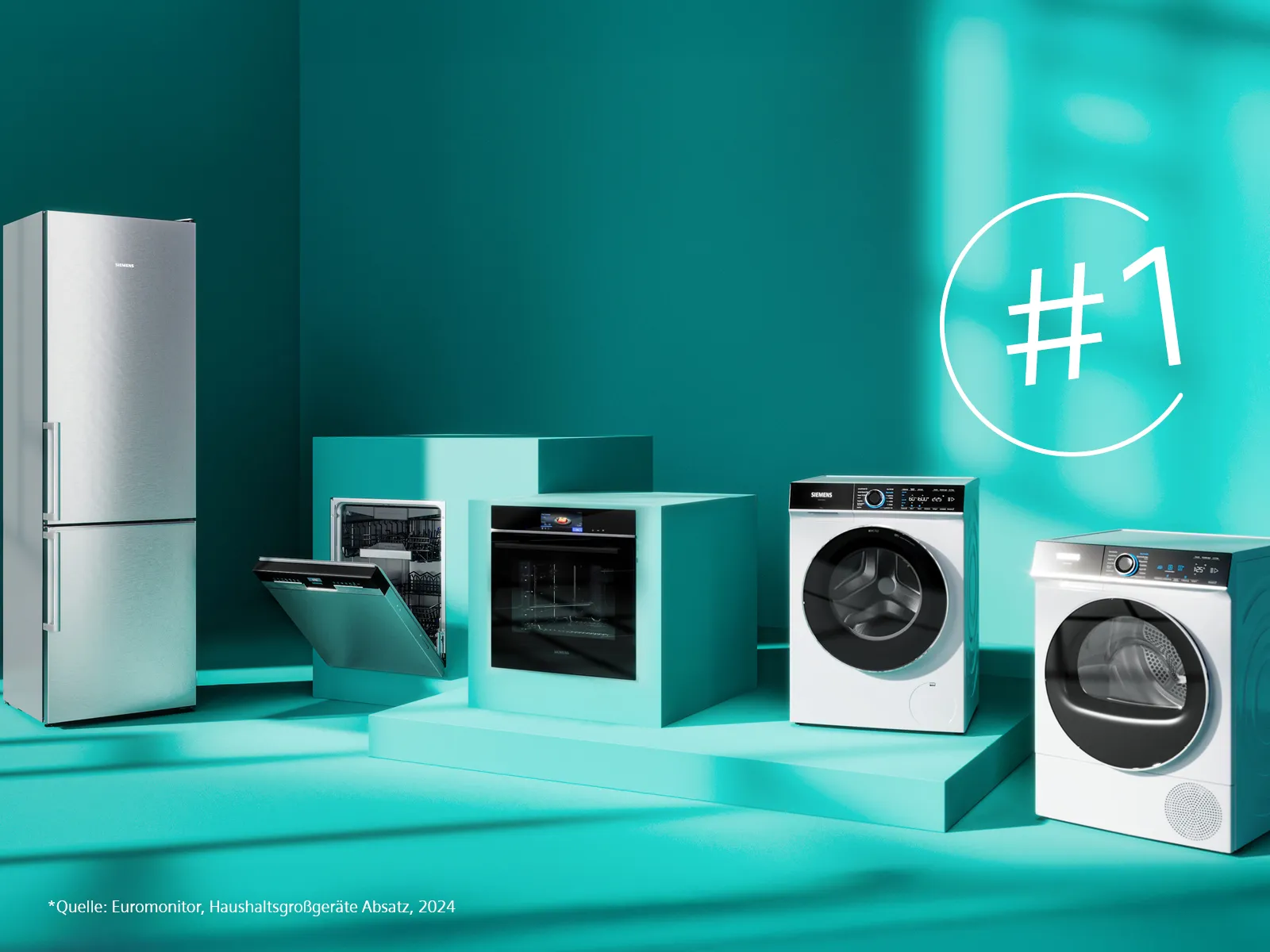 Siemens die Nummer eins, laut Haushaltsgroßgeräte Absatz 2024