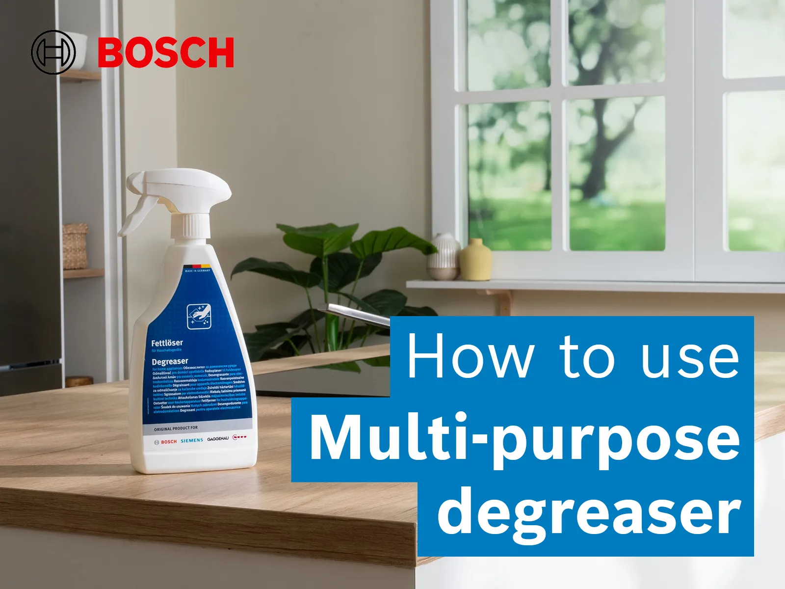 Video, jossa näytetään, miten ja missä Boschin rasvanpoistajaa käytetään keittiössä