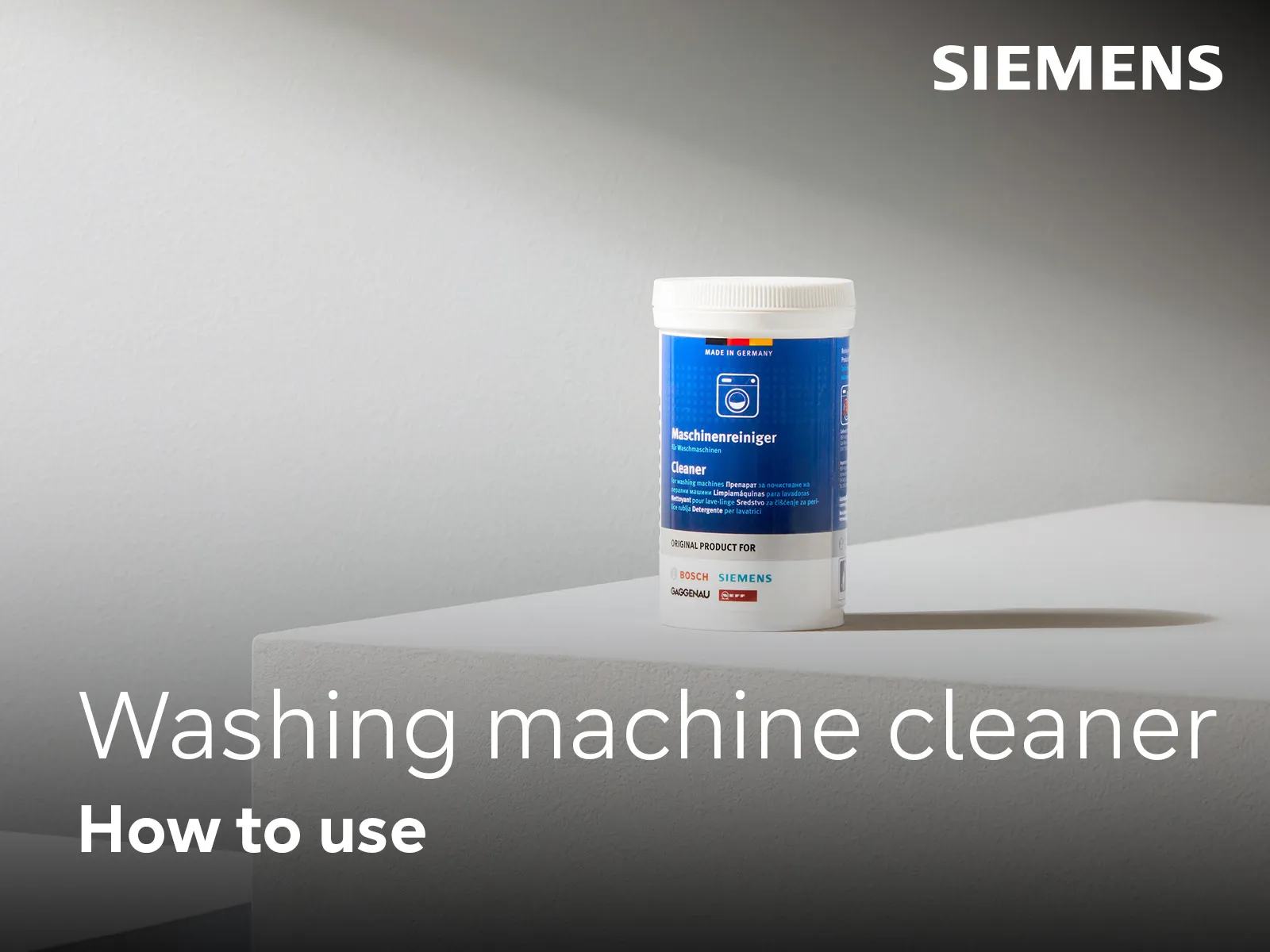 Anleitungsvideo: Verwendung des Waschmaschinenreinigers von Siemens  