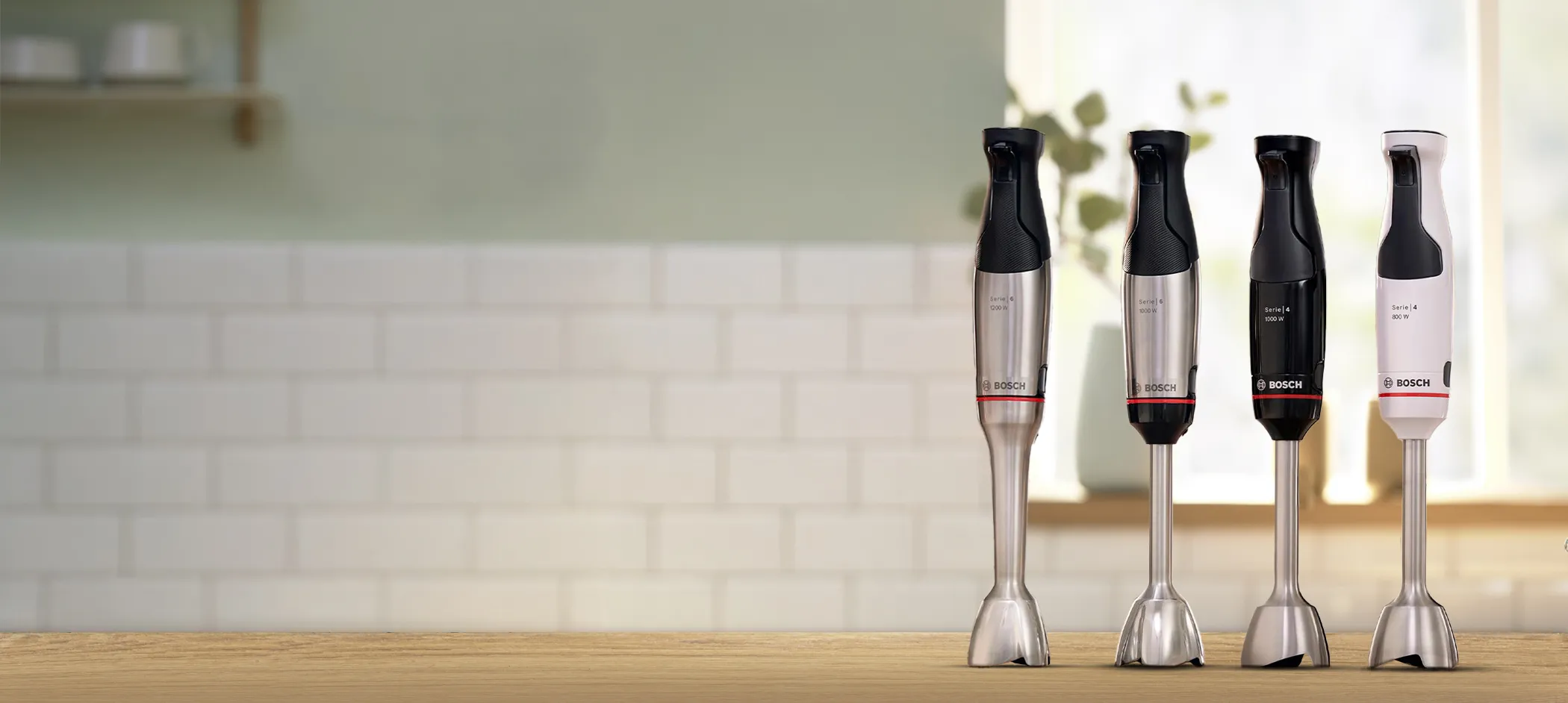 Blendery ręczne Bosch w różnych wzorach, oferujące mocną wydajność, ergonomiczną obsługę oraz wszechstronne opcje miksowania.