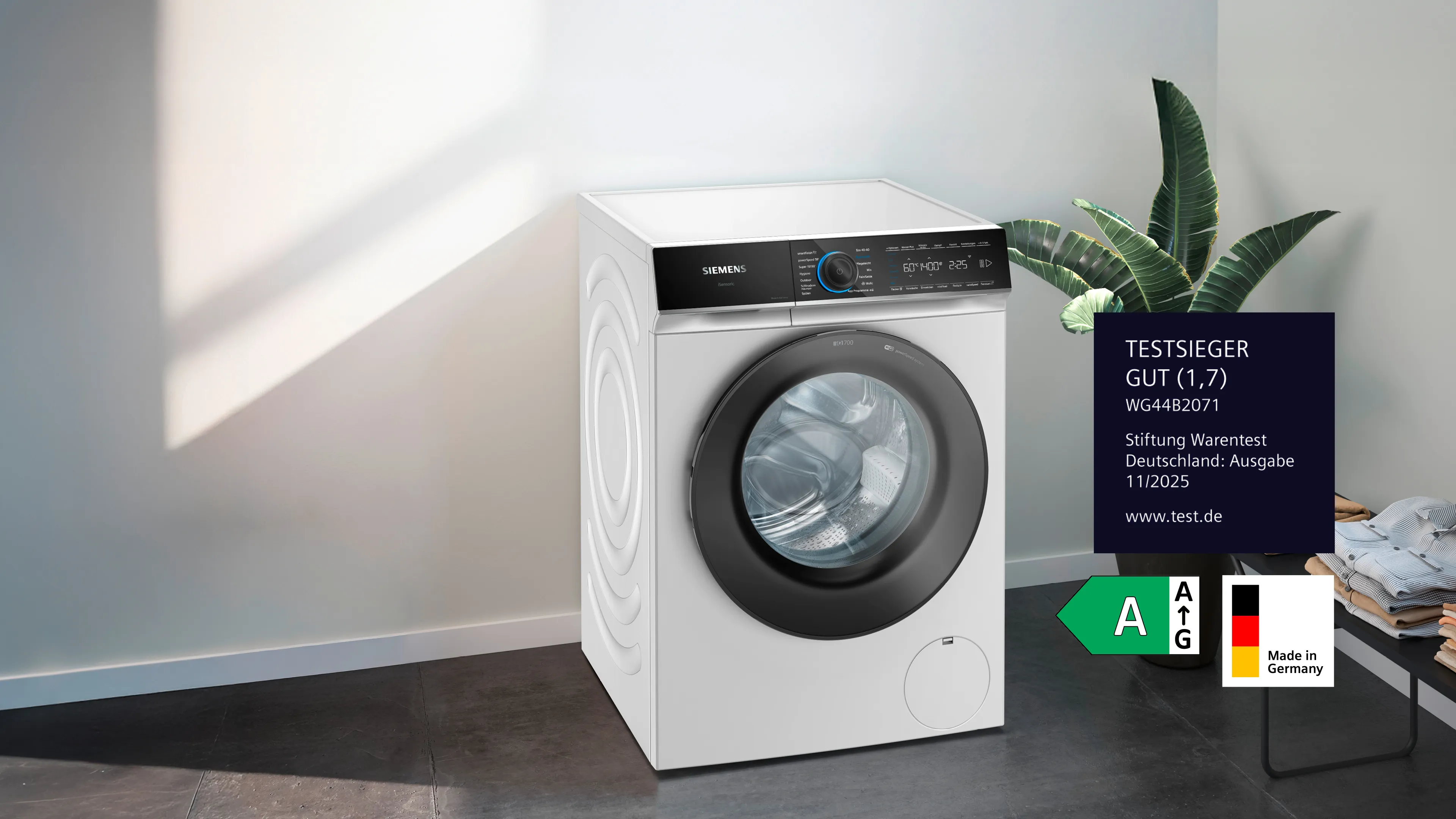 Stiftung Warentest Testsieger Frontlader Waschmaschine WG44B2071