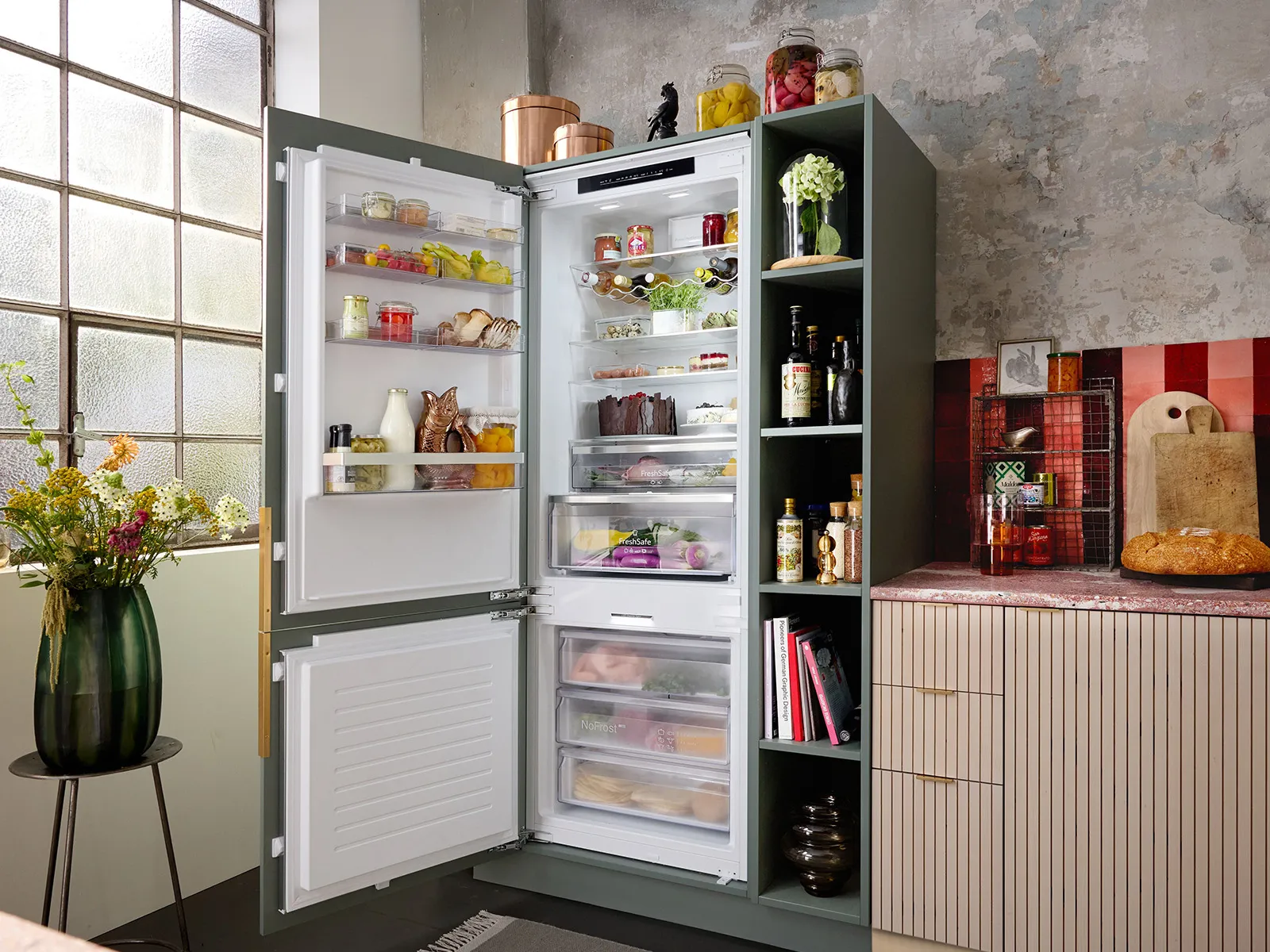 NEFF kylskåp och fryssystem i modernt kök