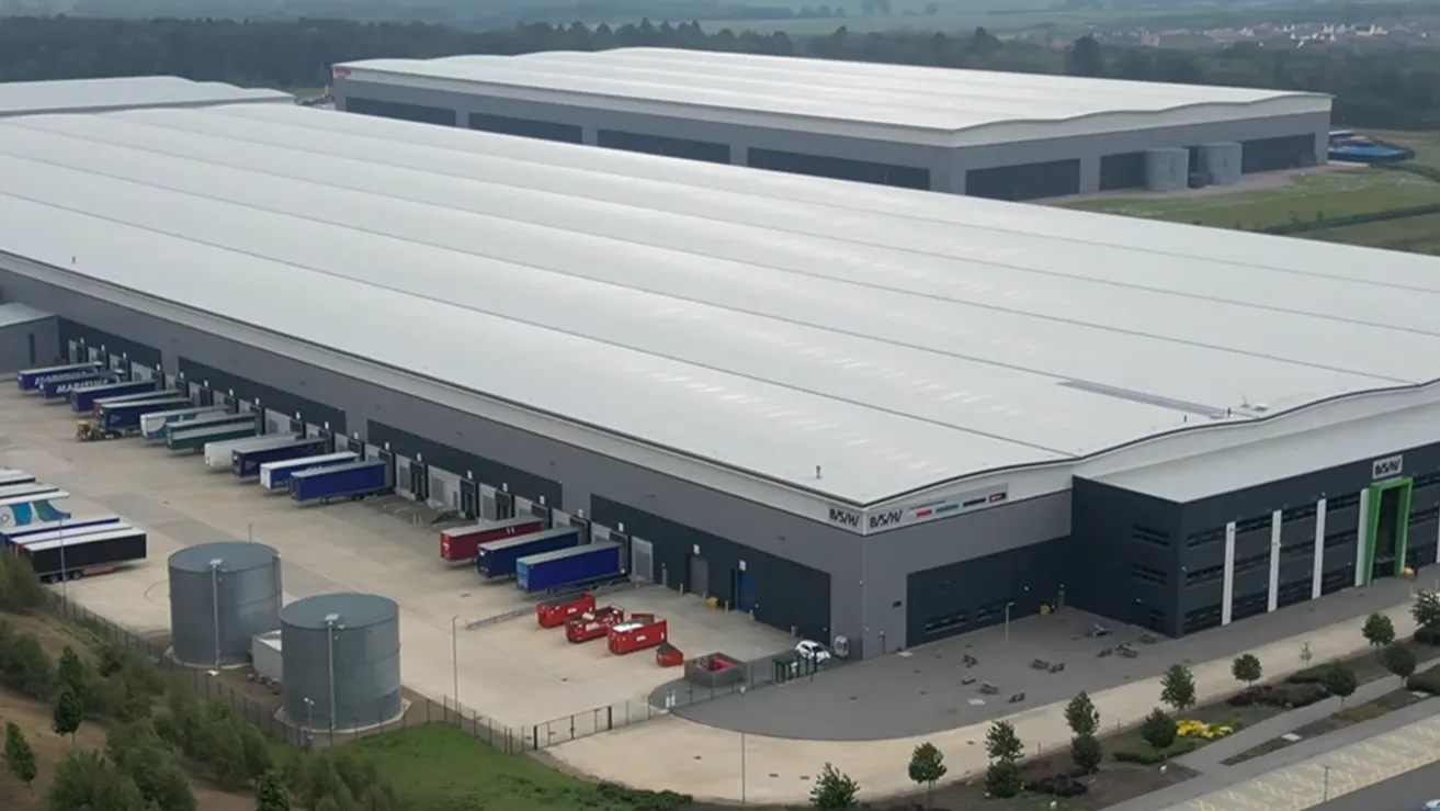 Aerial view of Central Customer Hub building in Corby