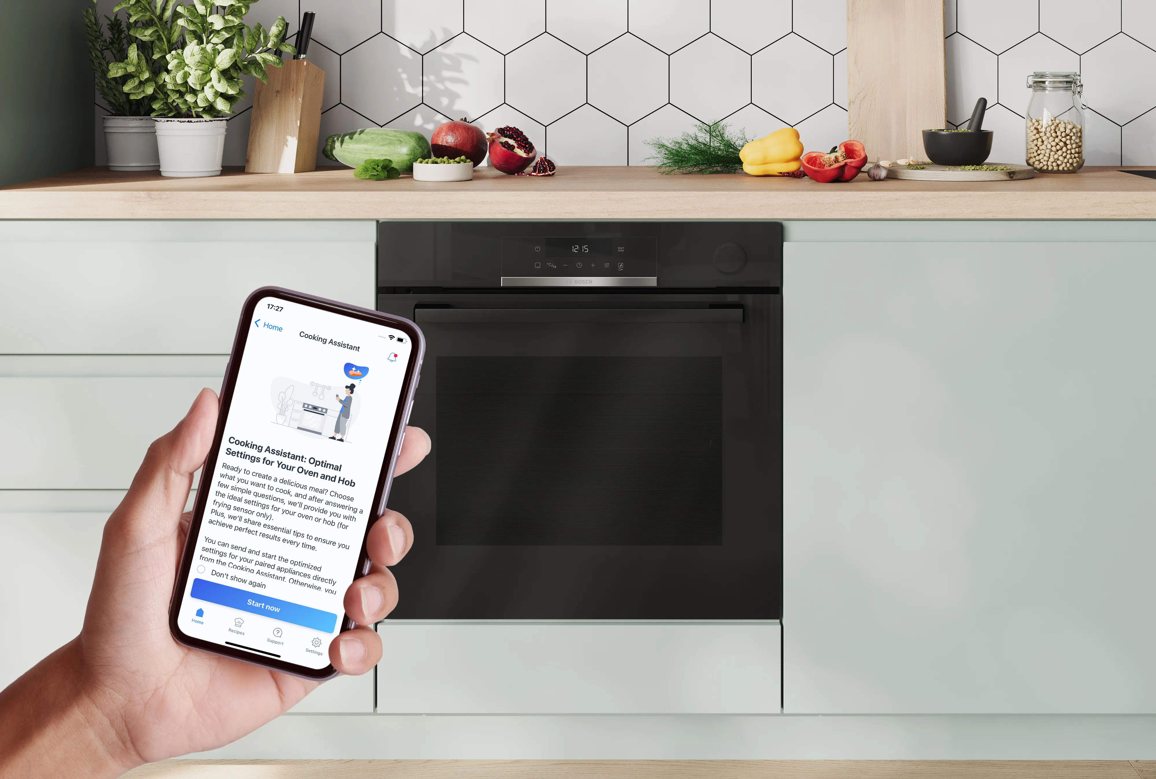 Black Bosch built-in oven, 60 cm