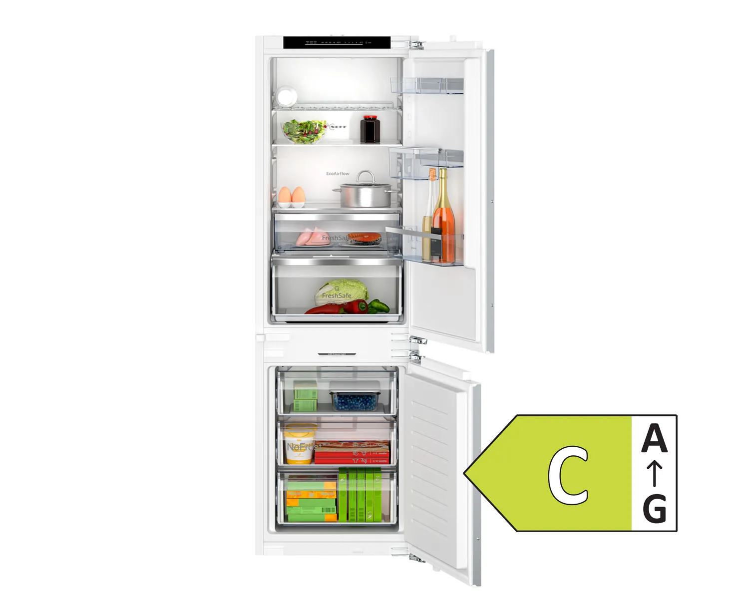 Einbau Kühl-Gefrierkombination mit Energieeffizienzklasse C