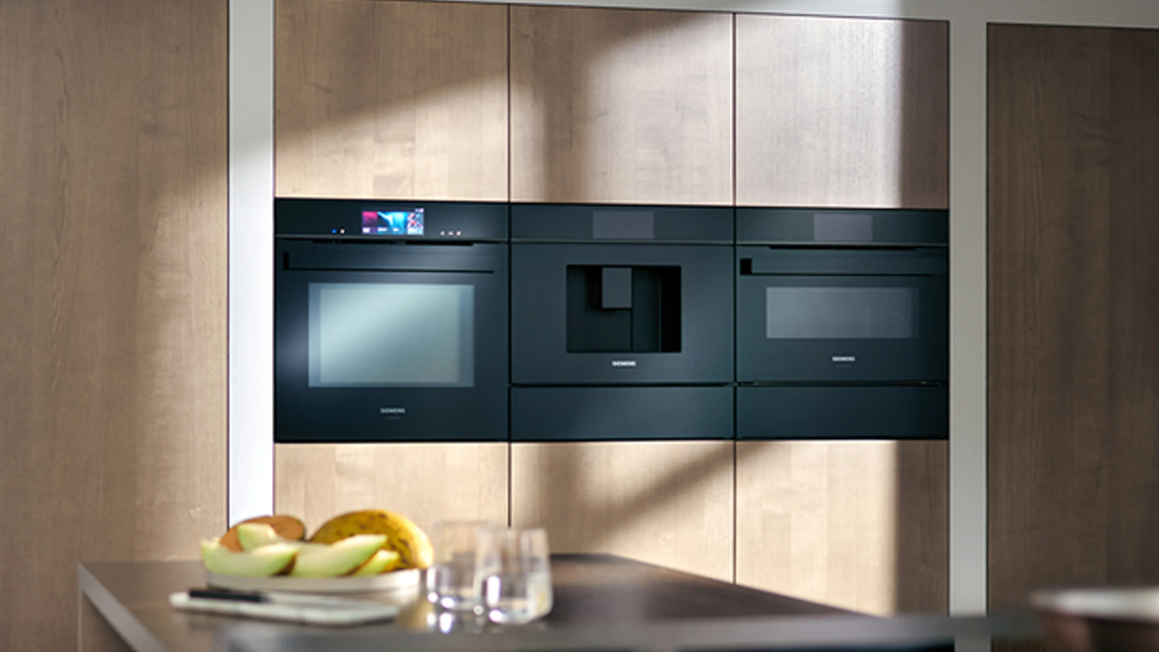 Spacious kitchen with multiple Siemens appliances