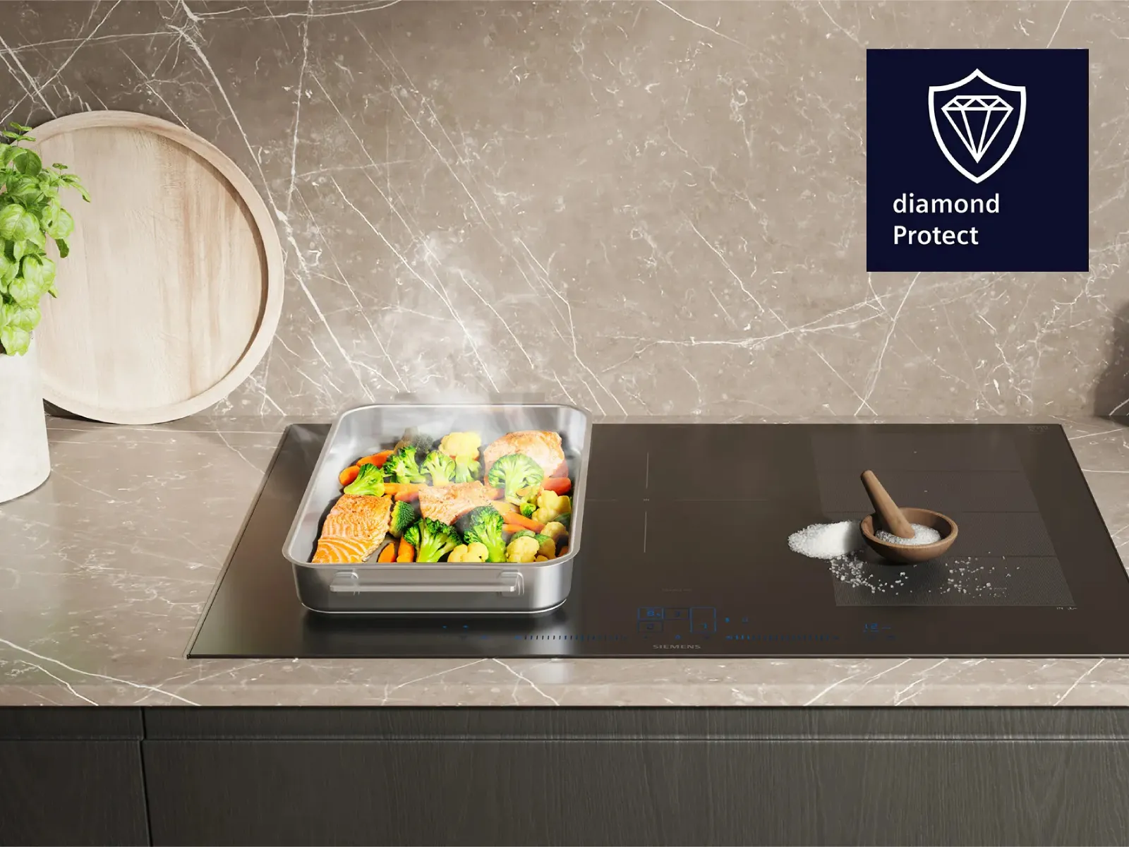 Siemens Kochfeld mit kratzrestistenter Oberfläche diamondProtect