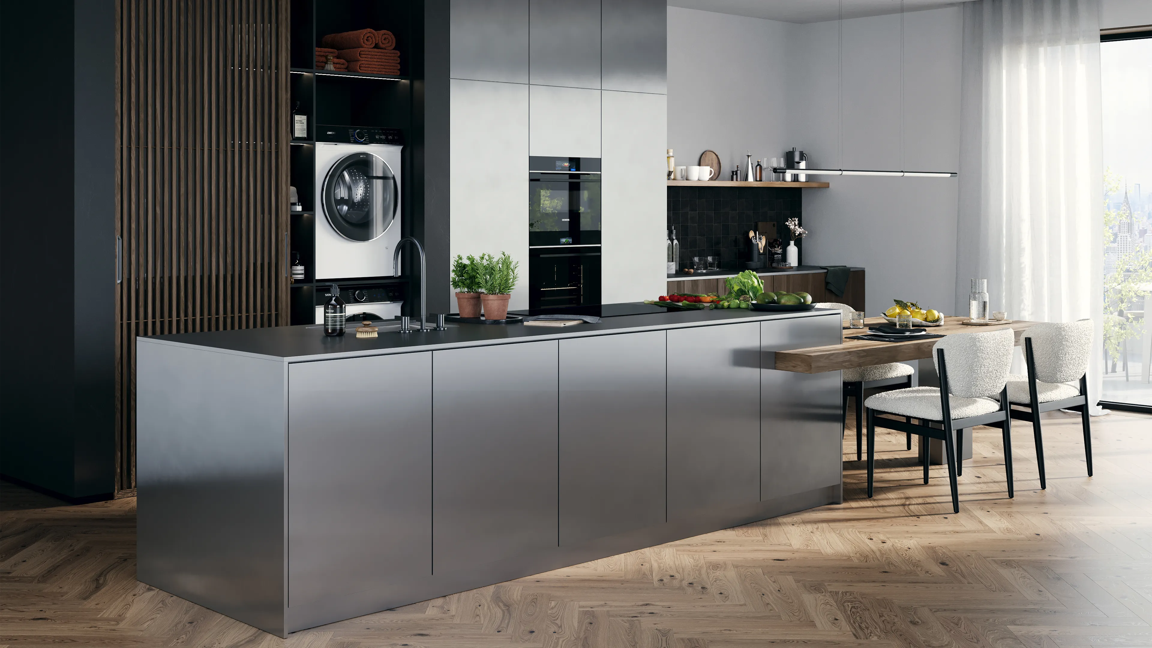 Dark Siemens kitchen with minimalist design