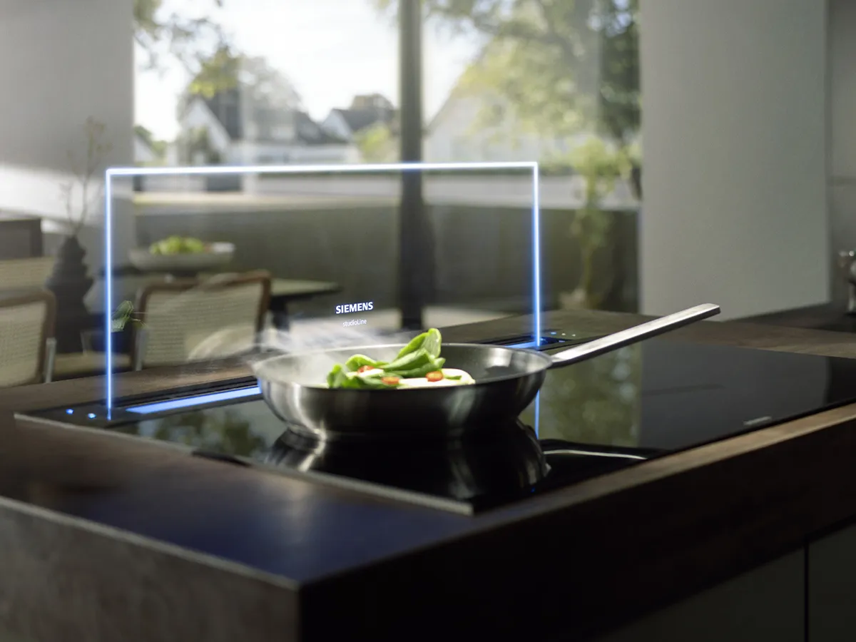 Glassdraft Air hob with pan cooking