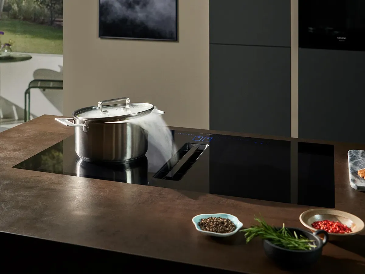 Induction venting hobs