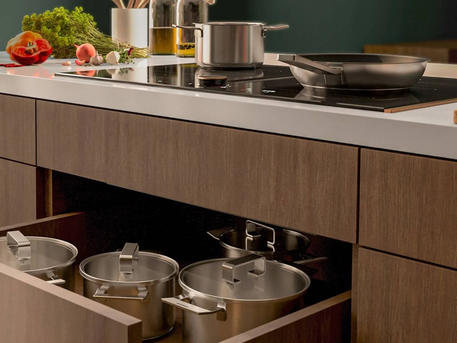 Vented hob with elegant design