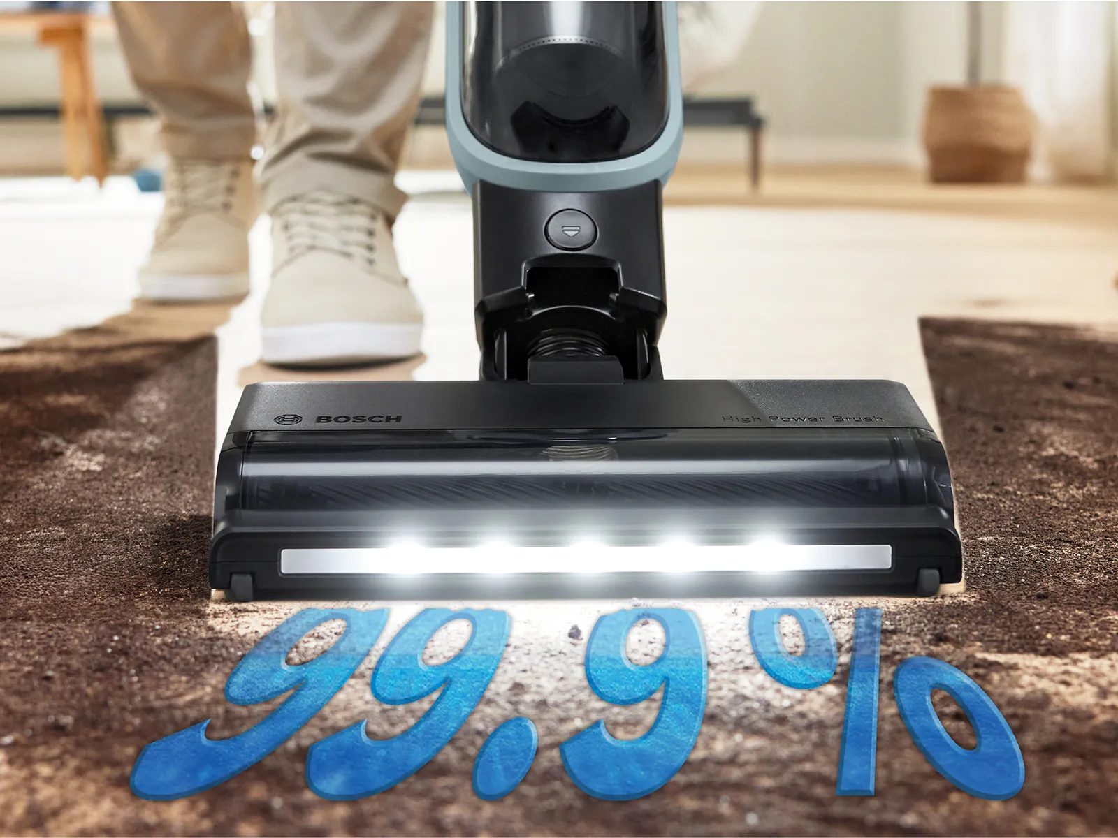 Flexxo Серия 4 се използва върху големи петна от замърсявания по пода, като са включени LED светлините, подчертава се 99,9% ефективност на почистване.