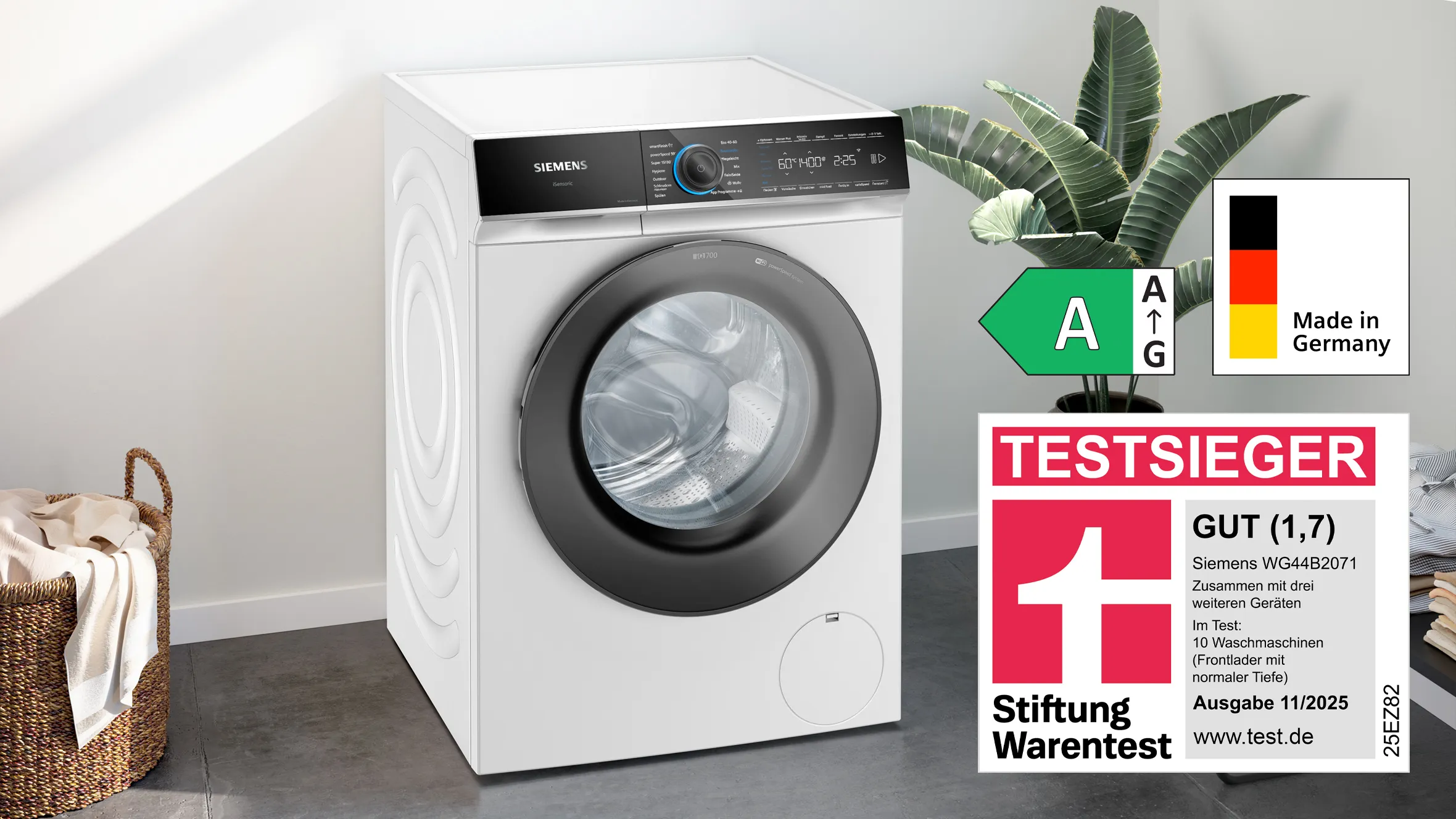 Stiftung Warentest Testsieger Frontlader Waschmaschine WG44B2071