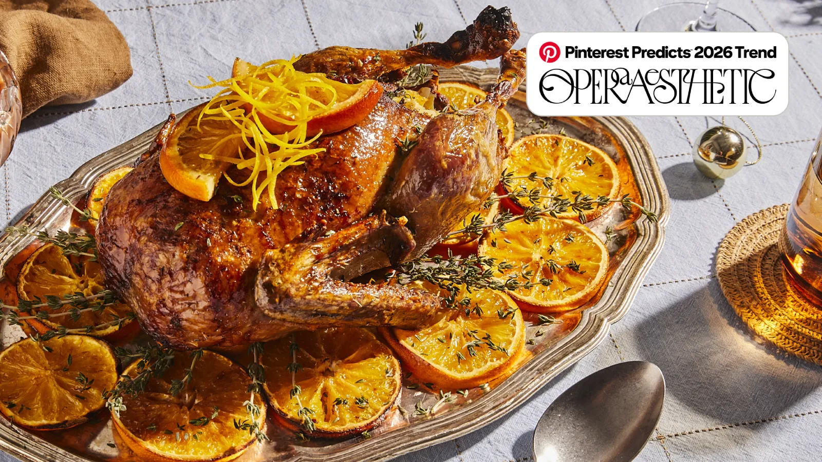 Orange duck on plate with Pinterest Opera Aesthetic badge