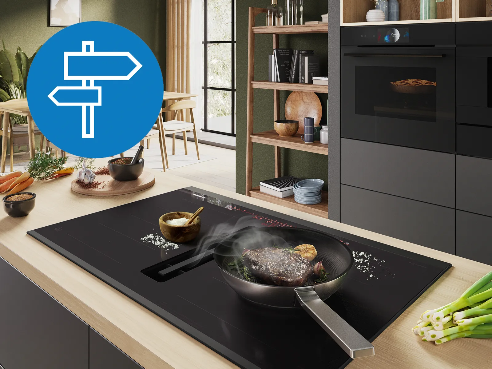 Backofen und Kochfelder von Bosch; Icon Produktberater.