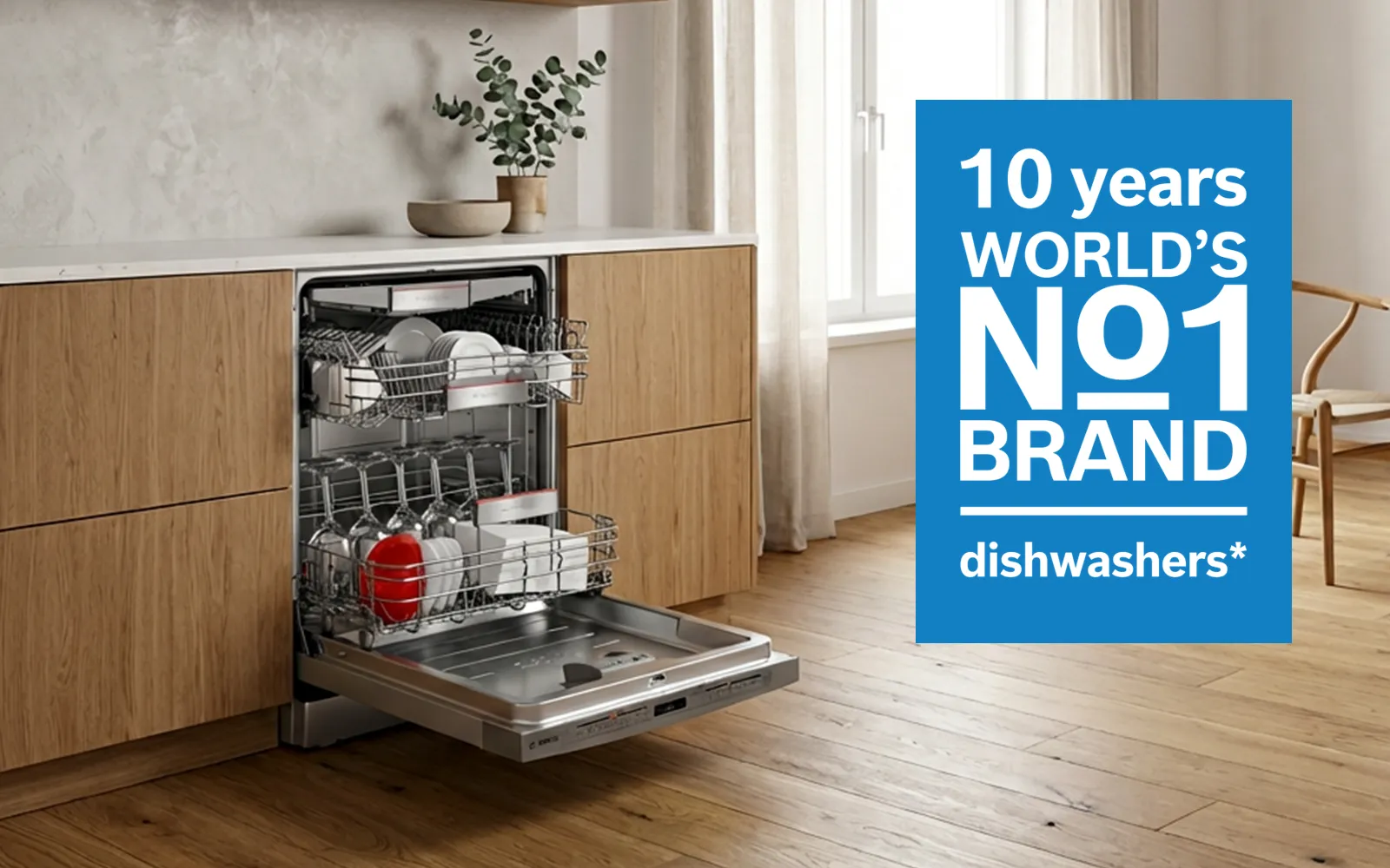 Bosch: The World's No. 1 Dishwasher Brand* for 10 Years Running