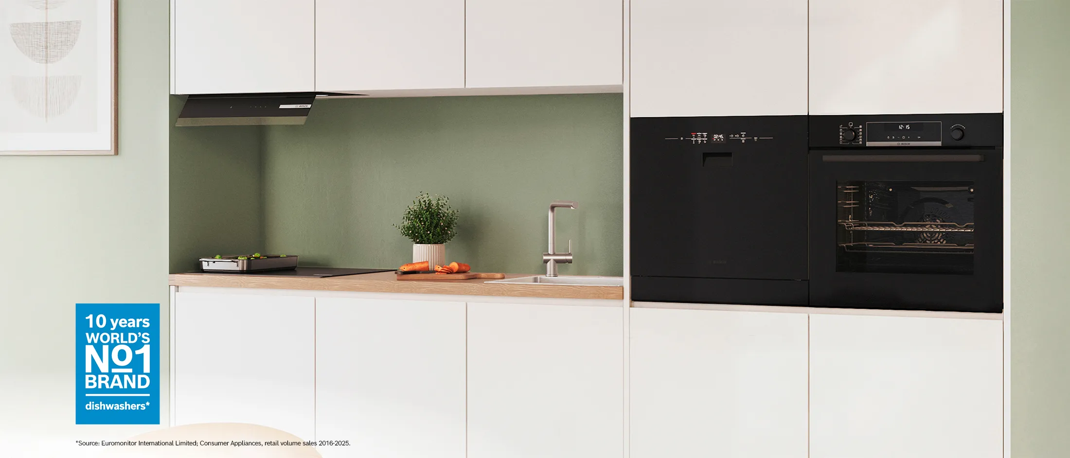 Compact dishwasher in a modern kitchen, offering powerful performance and sparkling clean dishes in a space-saving design.