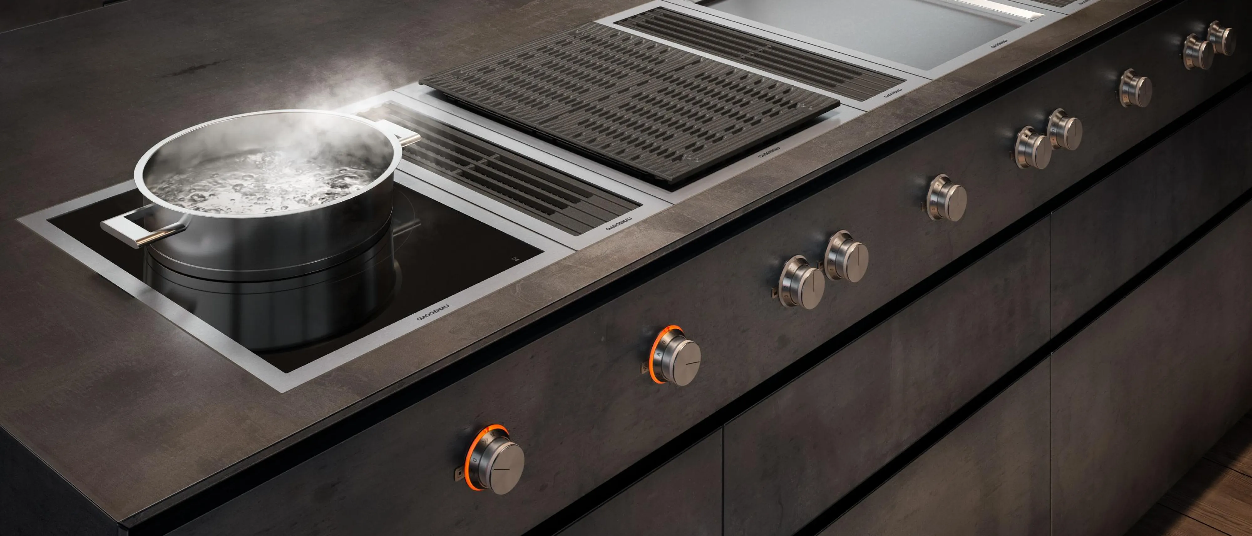 Gaggenau downdraft ventilation in a luxury kitchen
