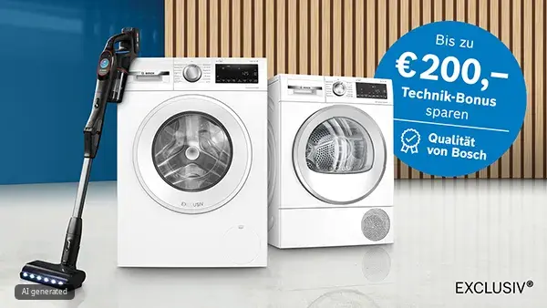 Bosch EXCLUSIV Aktion mit bis zu 200€ Cashback auf Haushaltsgeräte