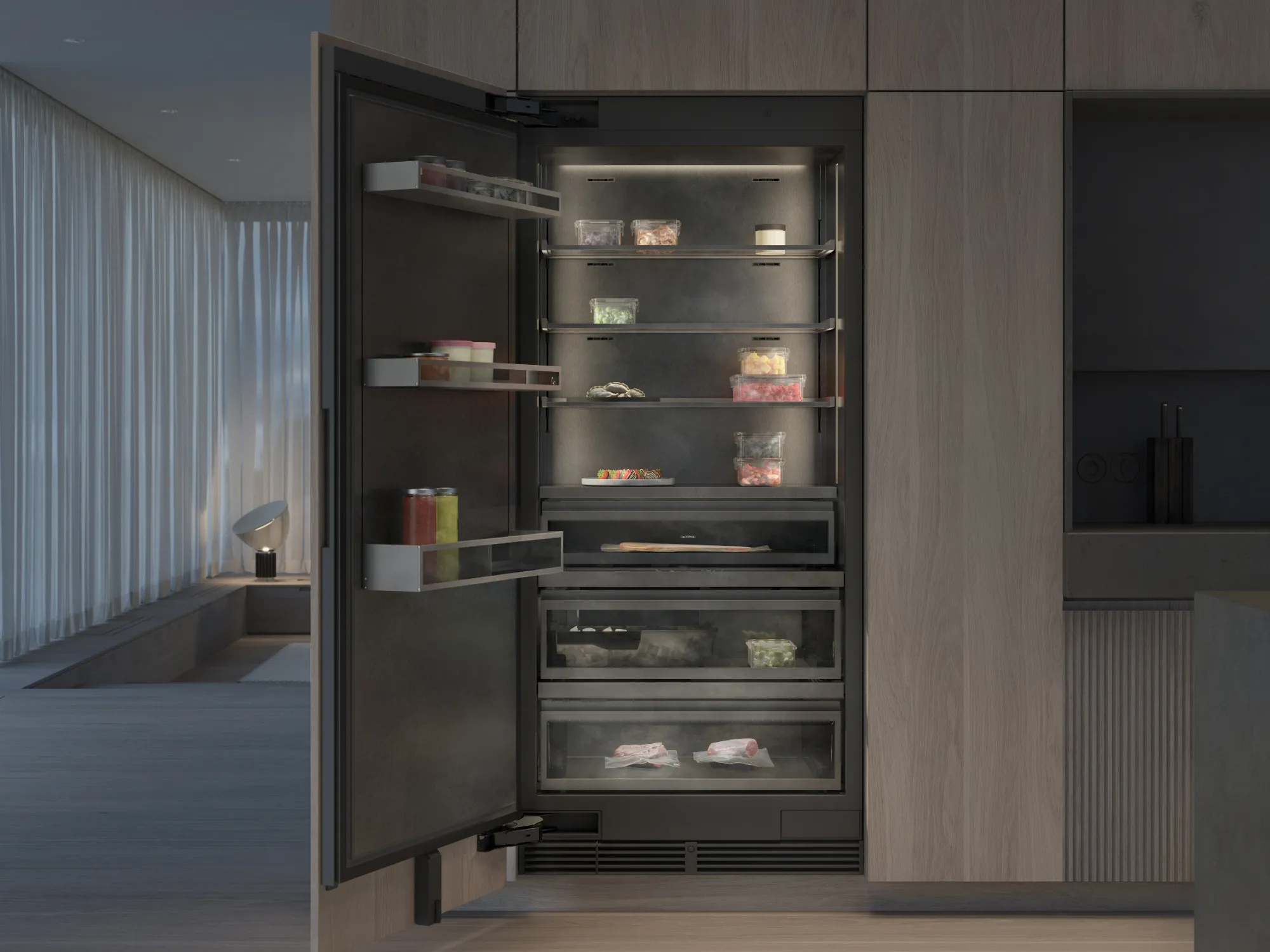Lyxigt kök utrustat med en frys i serien Gaggenau Vario Cooling Expressive