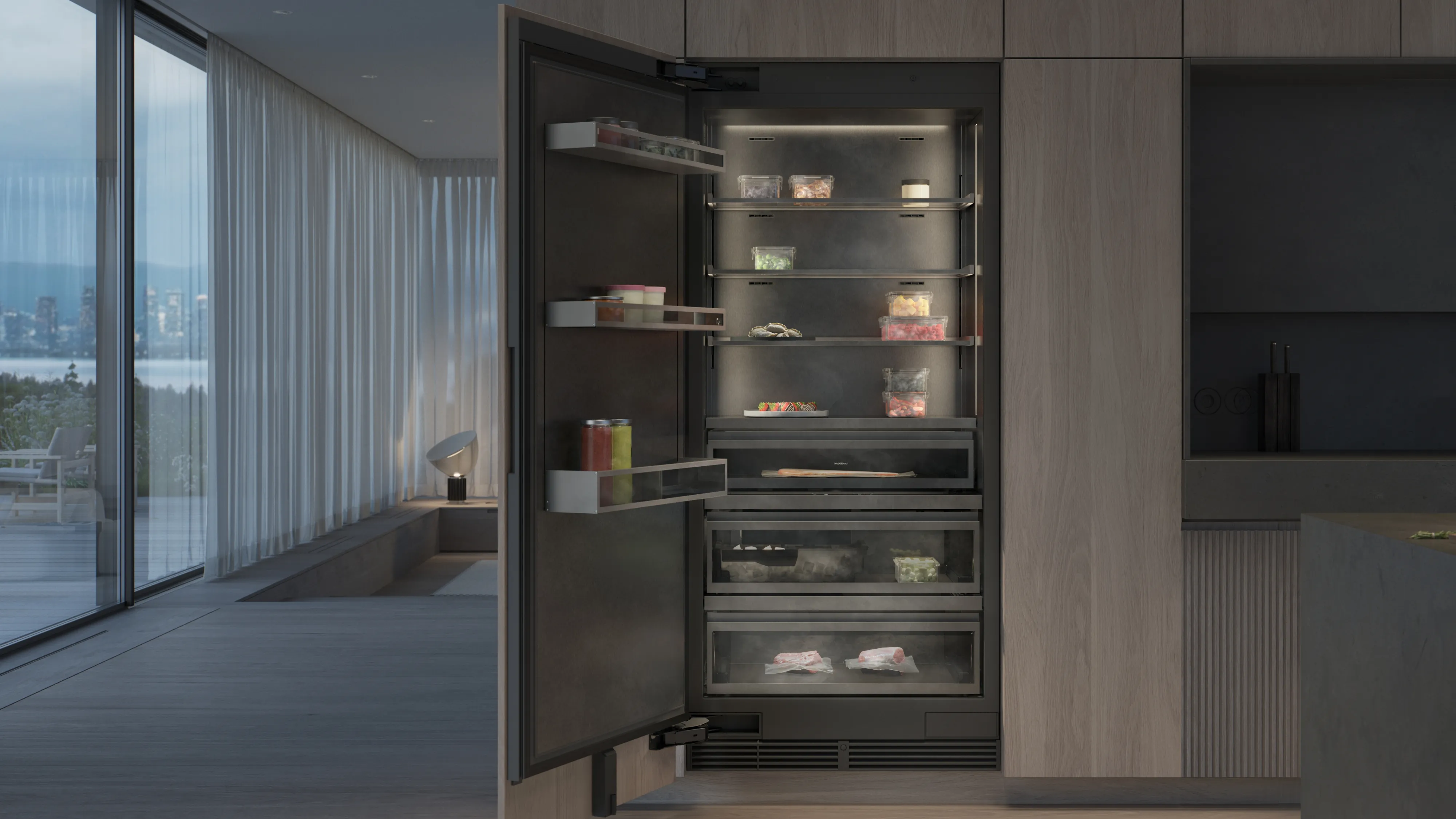 Lyxigt kök utrustat med en frys i serien Gaggenau Vario Cooling Expressive