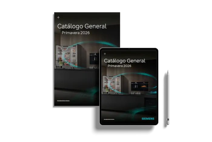 Portada del catálogo de Electrodomésticos Siemens en sus versiones digital y papel