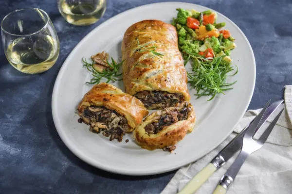 Vegetarian Mushroom Wellington with Spinach & Feta