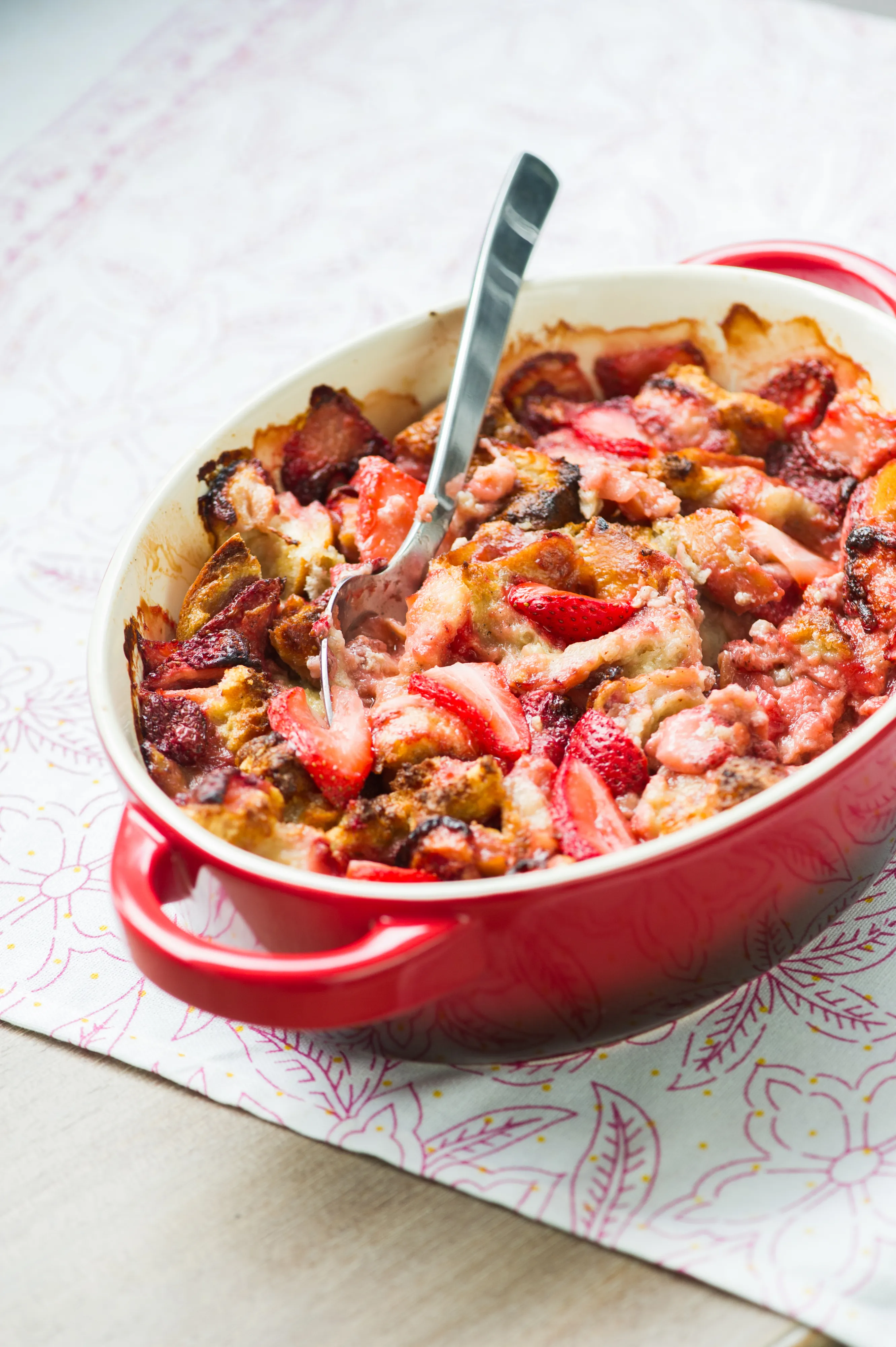 Strawberry Bread Pudding