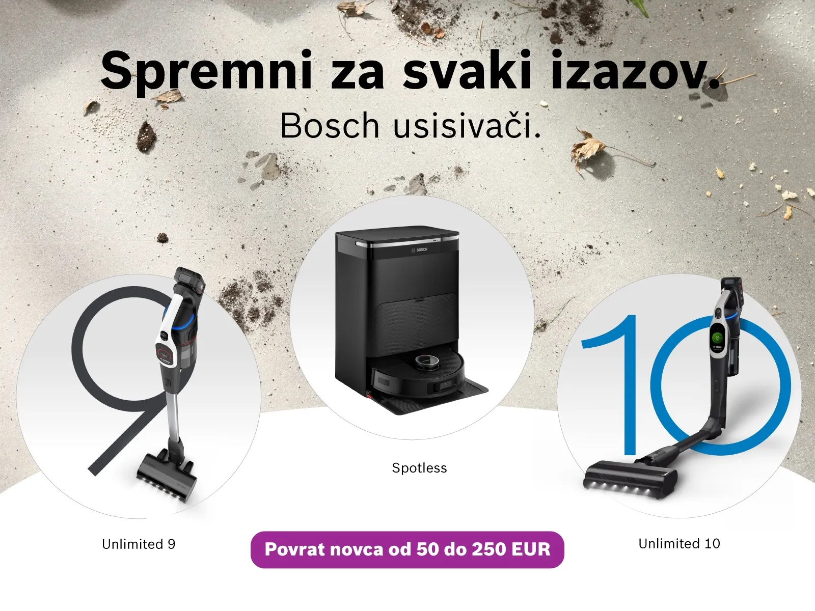 Bosch bežični usisavači za promociju kampanje cashbacka