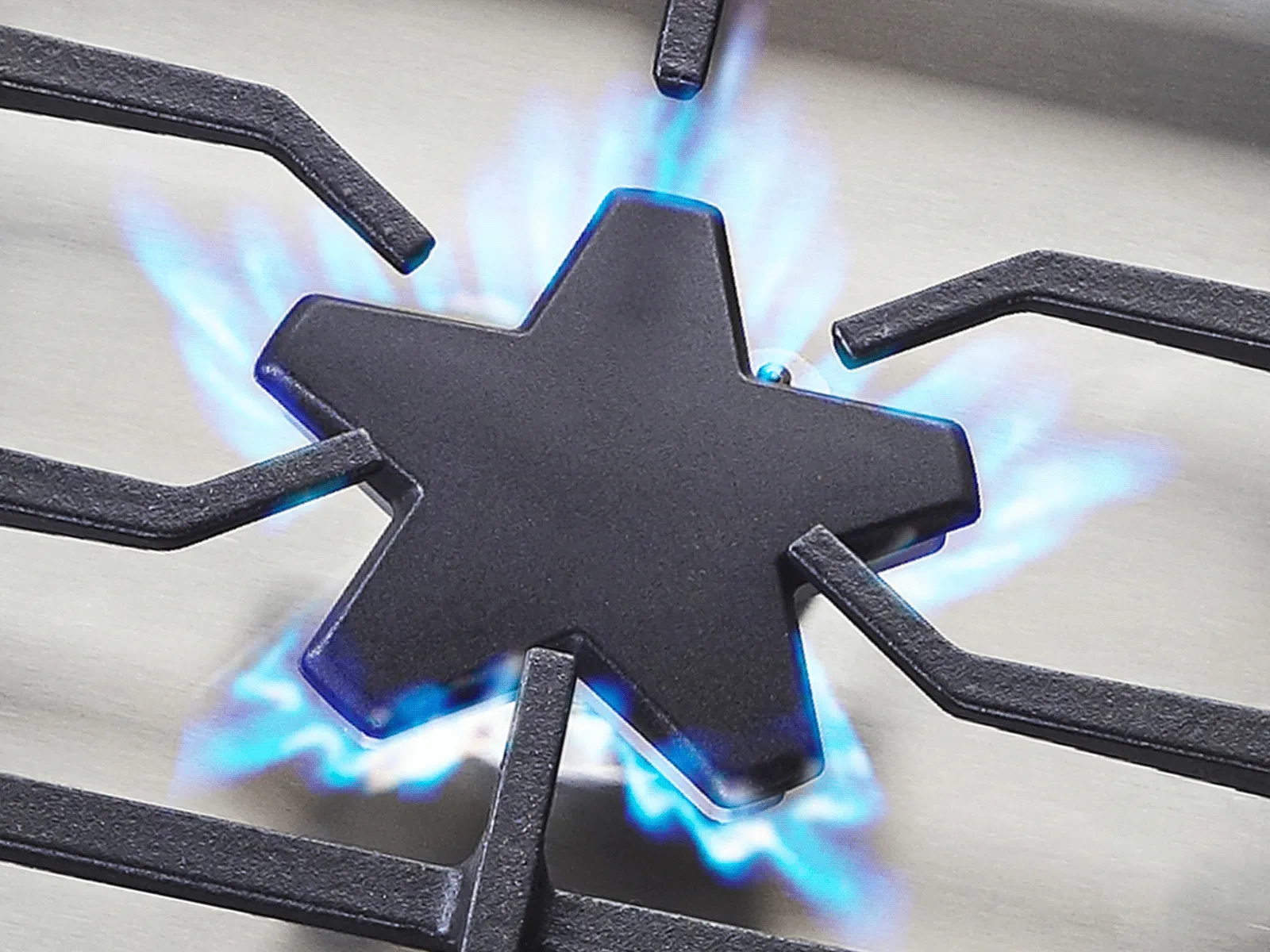 A star-shaped gas burner.