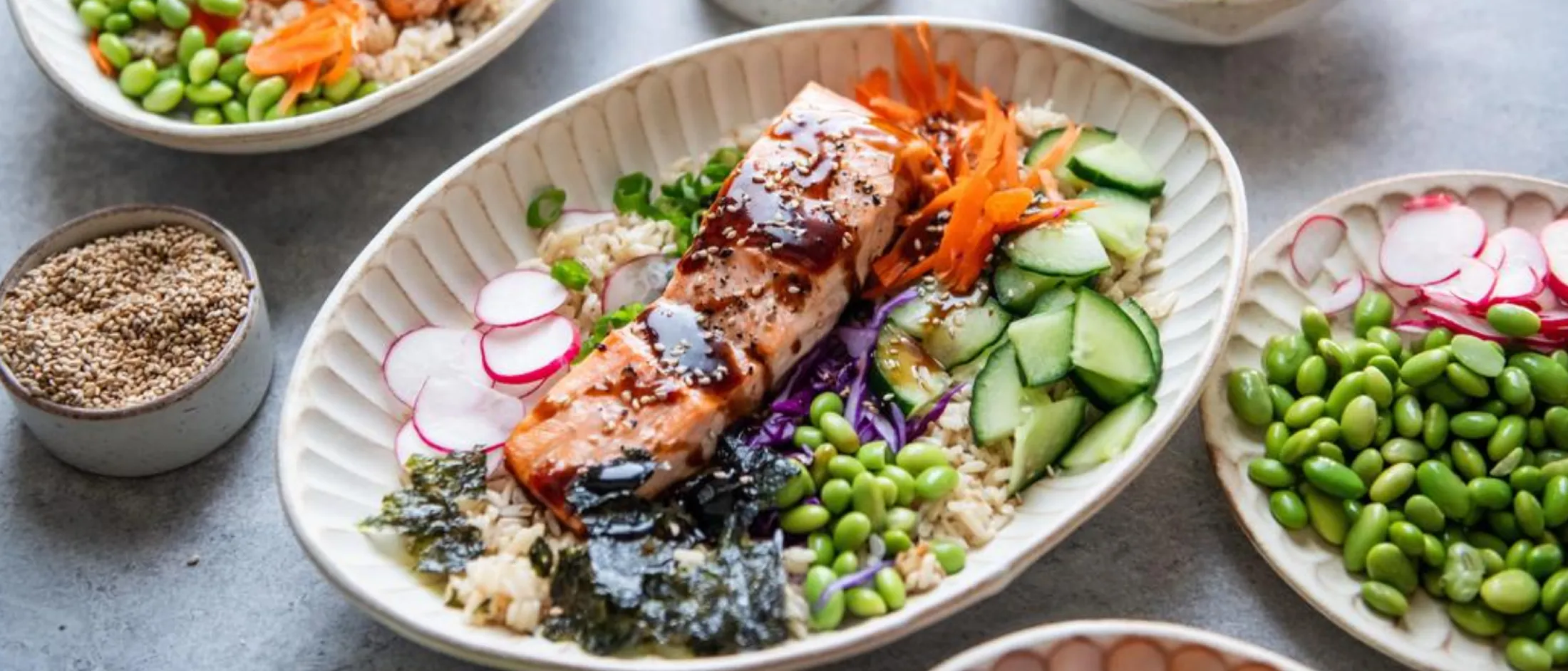 Thermador air fryer salmon teriyaki bowls