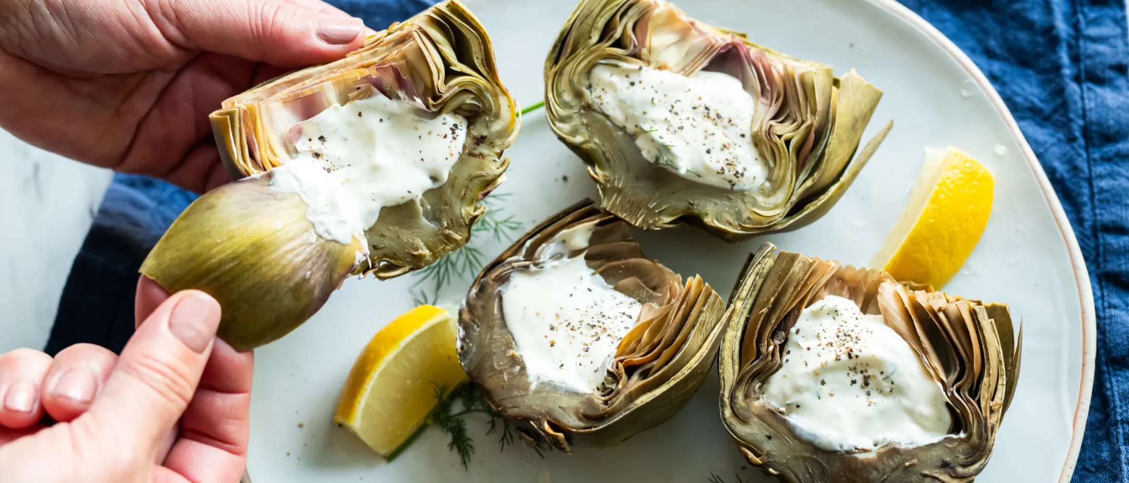 Artichokes cooked by air sous vide